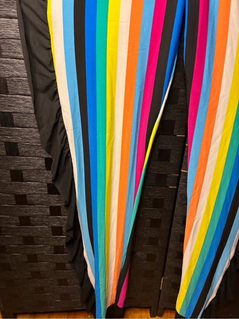 Women’s Multicolor Stripe Jumpsuit with Black Trim - Picture 5 of 9